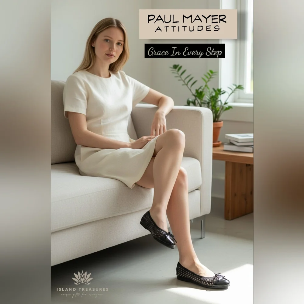 Paul Mayers Attitudes Ballet Flats Sz 8B Black Patent & Mesh Leather Women Shoes - Picture 17 of 17